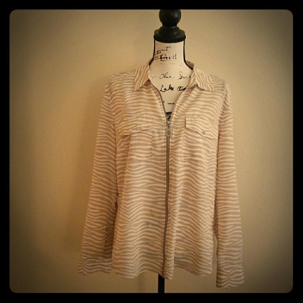 Michael Kors Zip Front Camp Shirt